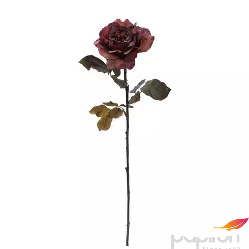 Selyemvirág - művirág antik rózsa szálas 65 cm barna