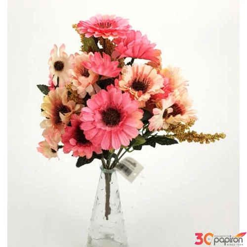 Selyemvirág - művirág gerbera csokor rózsaszín