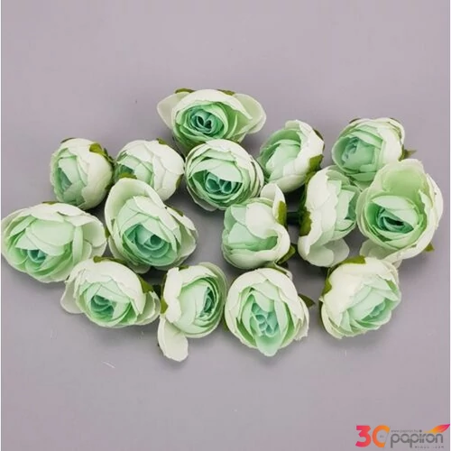 Selyemvirág - művirág begónia fej, menta 3cm 15db/csomag
