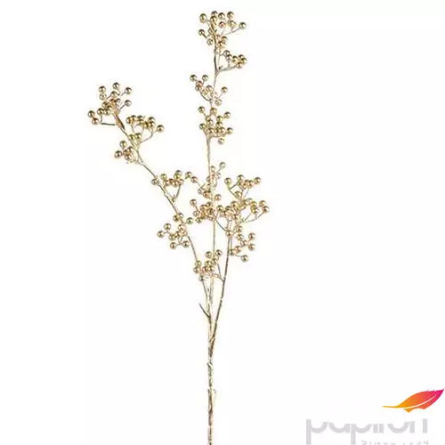 Selyemvirág - művirág bogyós á Berry branch gold 92cm arany Holland
