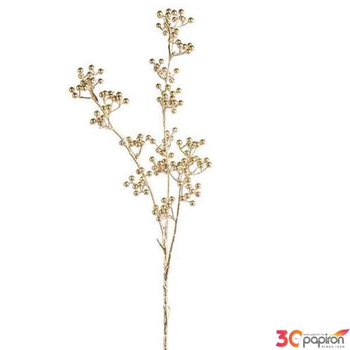 Selyemvirág - művirág bogyós Berry branch gold 92cm arany Holland SDDST53