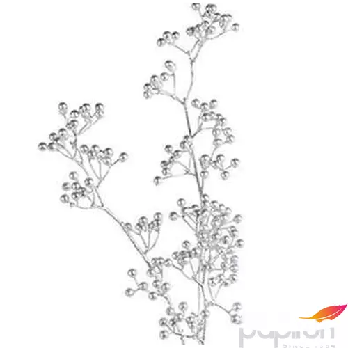Selyemvirág - művirág bogyós á Berry branch silver 92cm ezüst