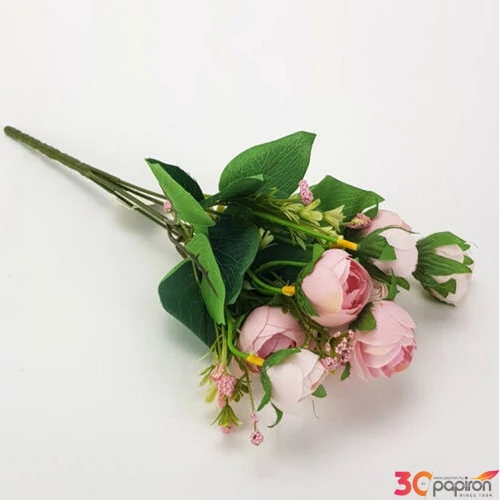 Selyemvirág - művirág csokor holland boglárka, rózsaszín 30cm