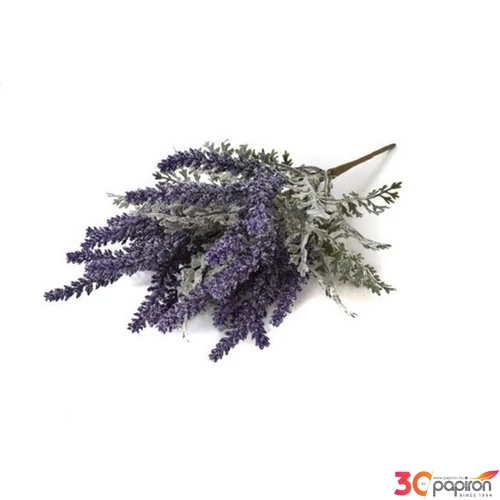 Selyemvirág - művirág levendulás csokor 41cm zöld, lila
