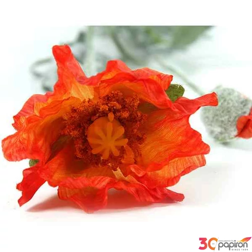 Selyemvirág - művirág pipacs Papaver Joleen orange narancssárga mákvirág Holland SDDST53