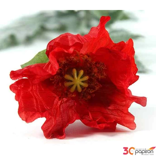 Selyemvirág - művirág pipacs Papaver Joleen red piros pipacs mákvirág 72cm Holland SDDST53