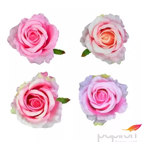 Selyemvirág - művirág rózsa fej 8 cm rózsaszín,pink S/16