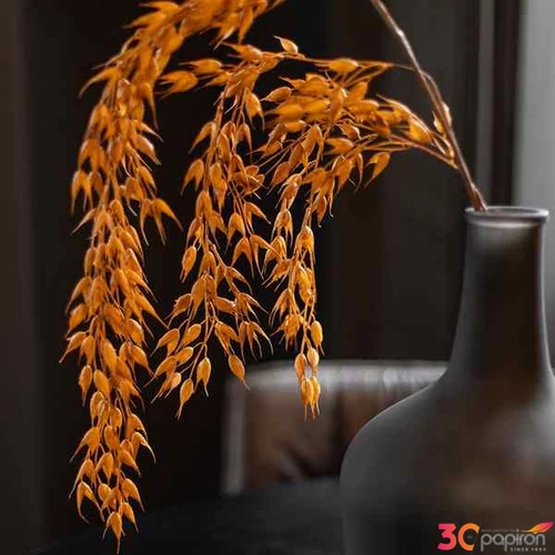 Selyemvirág - művirág búza Wheat branch XL brownb 137cm Holland SDDST53