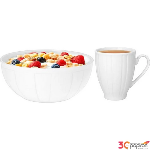 Müzlis tálka 14cm + bögre 38 c szett ROTBERG fehér Oslo