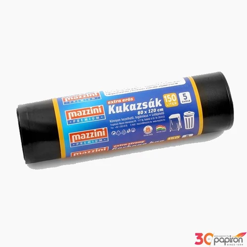 Nagykukazsák extra erős 150 l 5db 80x120cm 40 µ MAZZINI Premium fekete
