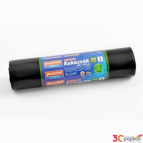 Nagykukazsák extra erős 200 l 5db 100x120cm40M MAZZINI Premium fekete