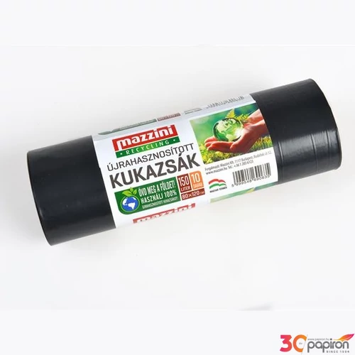 Nagykukazsák újrahasznosított 150 10db 80x120cm 25 µ MAZZINI fekete