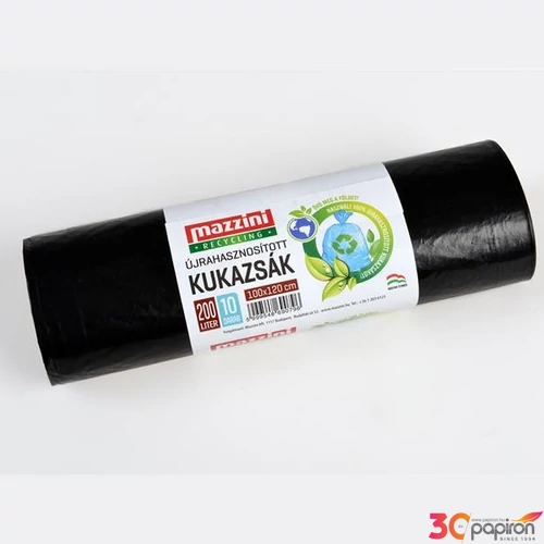 Nagykukazsák újrahasznosított 200 10db 100x120cm 30 µ MAZZINI fekete