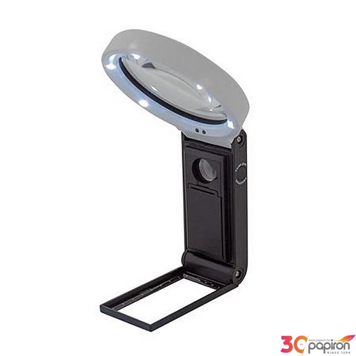 Nagyító 90mm kihajtható állvánnya LED fénnye WEDO fekete/fehér