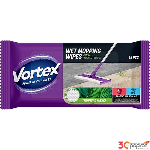 Nedves padlótörlő kendő 15db VORTEX trópusi ilatta