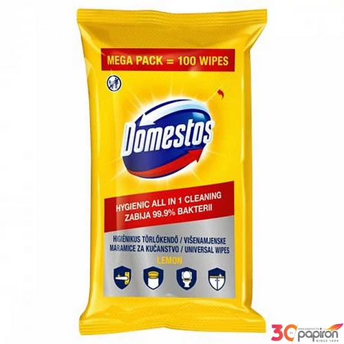 Nedves törlőkendő Domestos 100db/csomag, XXL citrus KHT889 KHT888