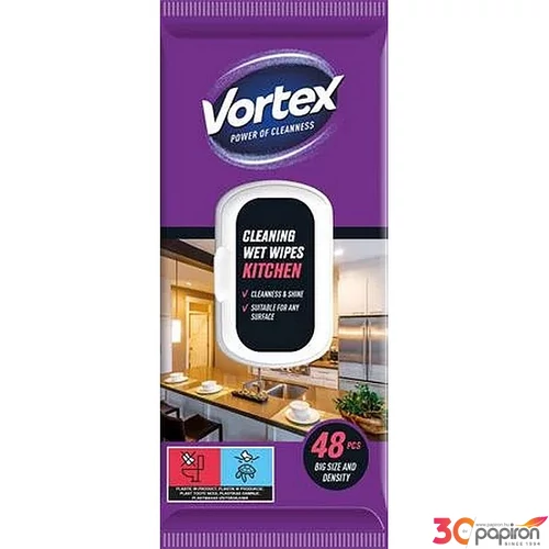 Nedves törlőkendő konyhai 48db VORTEX 