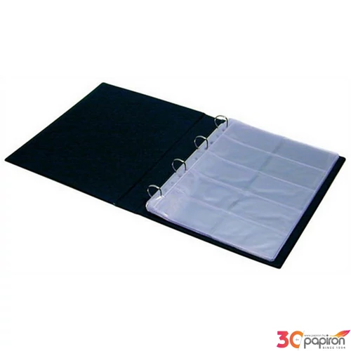Névjegytartó Panta Plast gyűrűs 400db-os fekete INP361112F