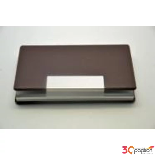 Névjegytartó fém+műbőr barna Classic 38x11x15cm 9,5x6,5x1cm