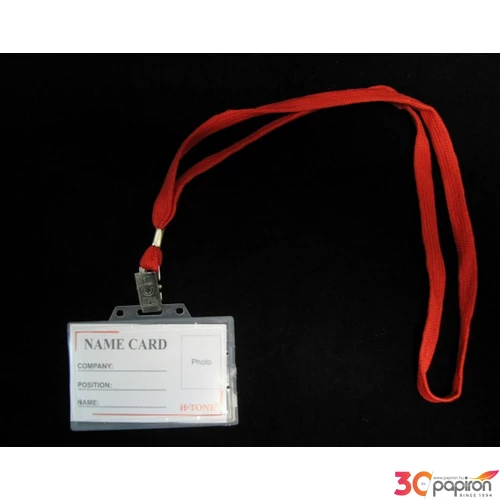 Névkitűző 92x59mm H-TONE pvc fekvő nyakbaakasztós
