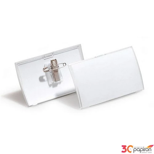 Névkitűző csíptetőve és tűve PP 40x75mm DURABLE CLICK FOLD