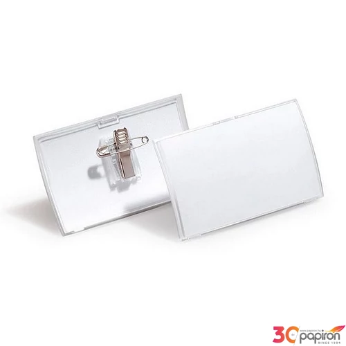 Névkitűző csíptetőve és tűve PP 54x90mm DURABLE CLICK FOLD