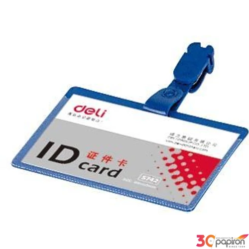 Névkitűző Deli ID PASS 5742 csiptetővel, 90x55mm