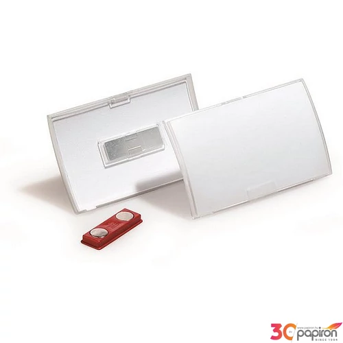 Névkitűző mágneses 54x90mm DURABLE CLICK FOLD áttetsző