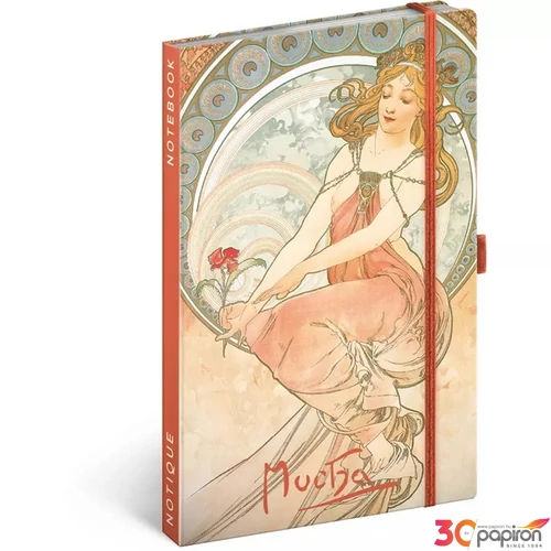 Notesz 13x26cm Alphonse Mucha – Painting, lined Realsystem 2026 kollekció!