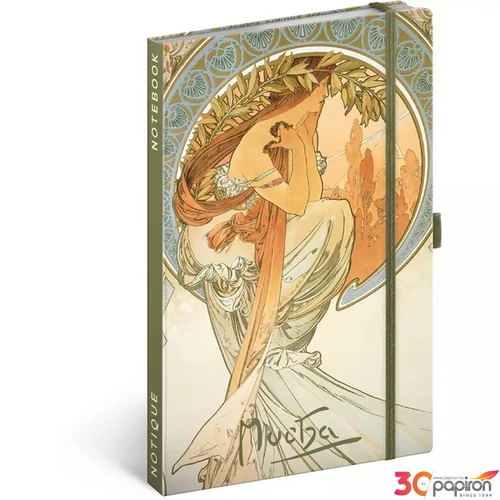 Notesz 13x21cm Alphonse Mucha – Poetry, lined Realsystem 2025 kollekció!
