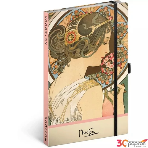Notesz 13x21cm Alphonse Mucha – Primrose, dotted Realsystem 2025 kollekció!