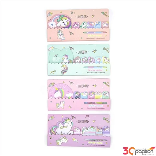Notesz 18X9Cm sticky unikornisos  4 féle