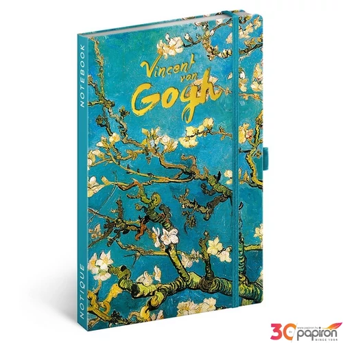 Notesz B/6 Vincent van Gogh 25 Vonalas, 11x16cm Realsystem 2025 kollekció!