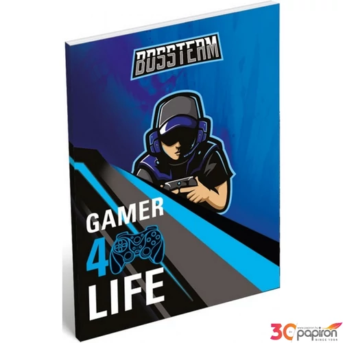 Notesz papírfedeles A7 Bossteam Gamer 4 Life Lizzy kollekció
