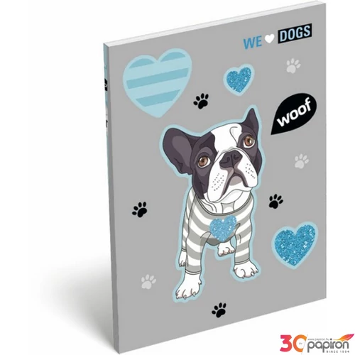 Notesz papírfedeles A7 Lizzy We Love Dogs Woof Lizzy kollekció