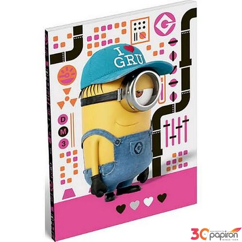 Notesz papírfedeles A/7 Minion Minions Pink 18' Jegyzetfüzet Lizzy kollekció
