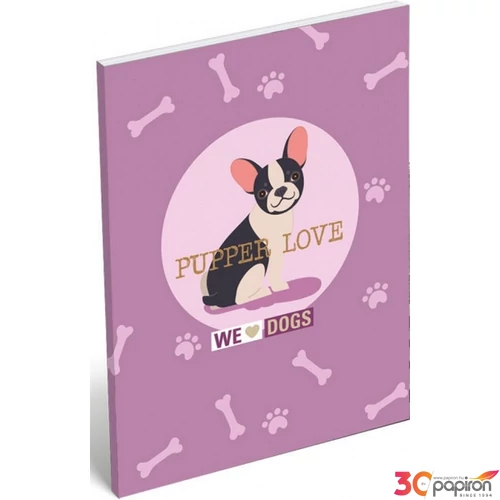 Notesz papírfedeles A7 We Love Dogs Pups Lizzy kollekció