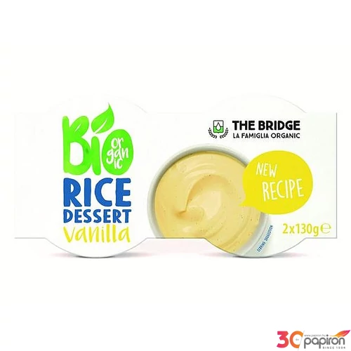 Növényi desszert bio 2x130 g THE BRIDGE rizs vanília
