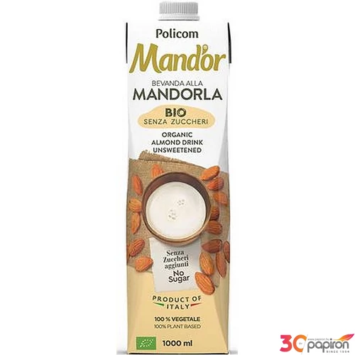 Növényi ital cukormentes dobozos 1 l MAND`OR Prémium Bio mandula