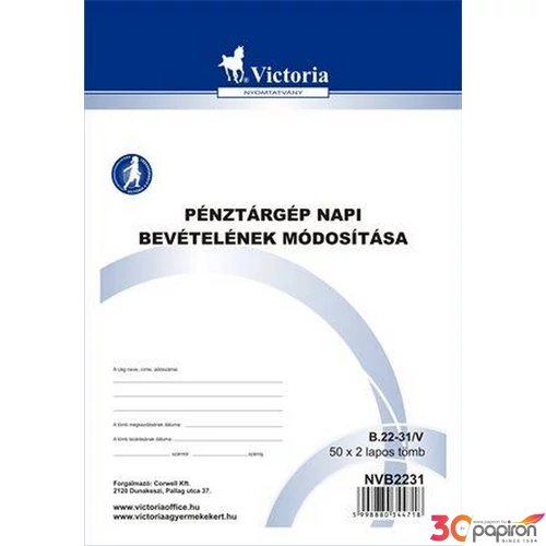 Ny B 22-31 napibevét módosító napi bevételének mód. tételei 25x2 A/5 NVB2231