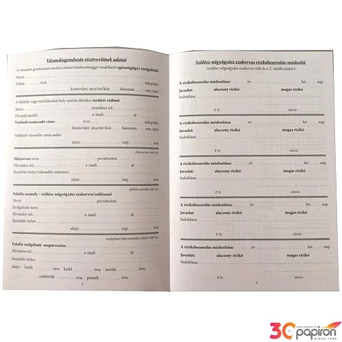 Ny C 3341-39/2016 Várandósg k. Várandósgondozási könyve