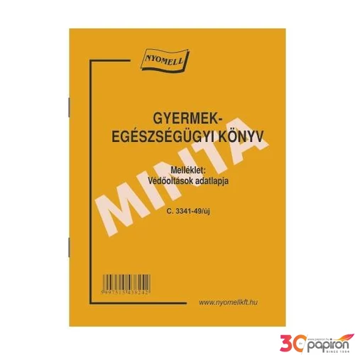Ny C 3341-49 gyermek kiskönyv Gyermekegészségügyi kiskönyv