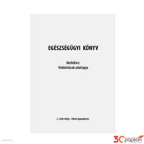 Ny C 3341-49/UJ Egészségügyi Gyermekegészségügyi kiskönyv 123x17 mm Pátria
