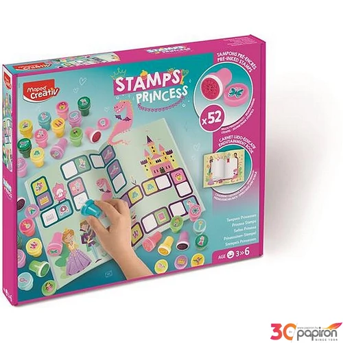 Nyomdázó készlet foglalkoztató füzettel MAPED CREATIV Stamps hercegnő