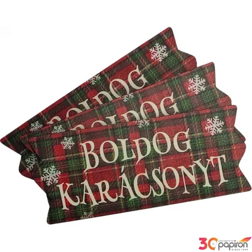 Nyomtatott dekorkarton Karácsonyi szallag tábla