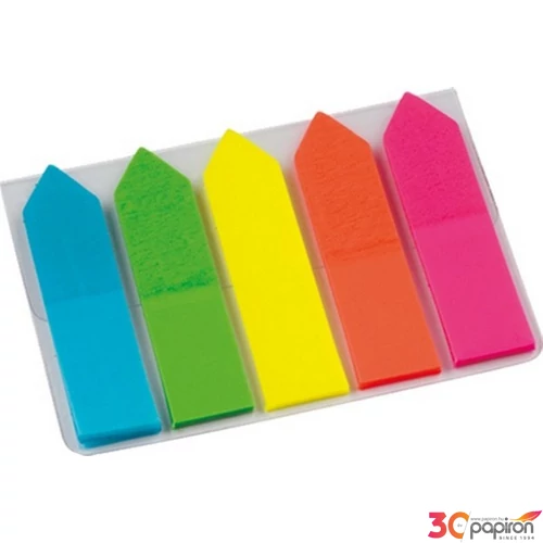 Oldaljelölő műanyag Info Notes 12x44 mm 5x25 lapos neon nyíl