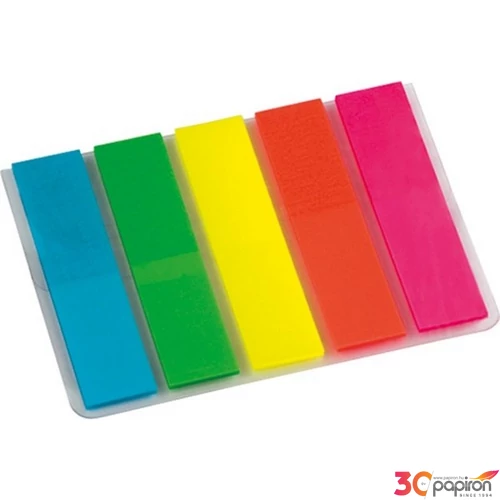 Oldaljelölő műanyag Info Notes 12x44 mm 5x25 lapos neon vegyes színek