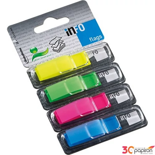 Oldaljelölő műanyag Info Notes Flag 12.5x43 mm 4x36 lapos neon vegyes színek