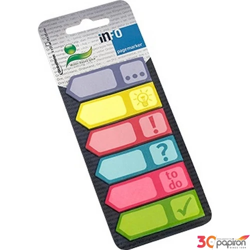 Oldaljelölő papír Info Notes 18x55 mm 6x25 lapos színes mintás