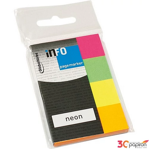 Oldaljelölő papír Info Notes 20x50 mm 4x50 lapos neon vegyes színek
